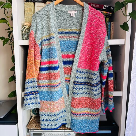 NWOT SIncerely Jules Multicolor Cardigan Size S - Picture 2 of 8